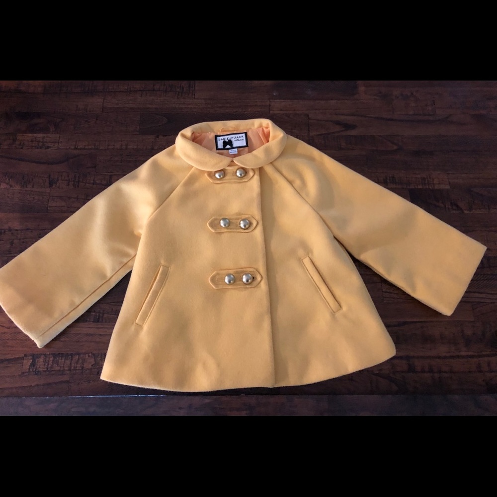 Janie and Jack Yellow Peacoat size 3-4